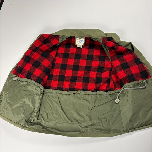 VTG Trophy Club Womens Hunting Jacket Green Sz XL Barn Flannel Lined Cargo Coat - Picture 7 of 11
